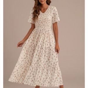 Cream floral maxi dress